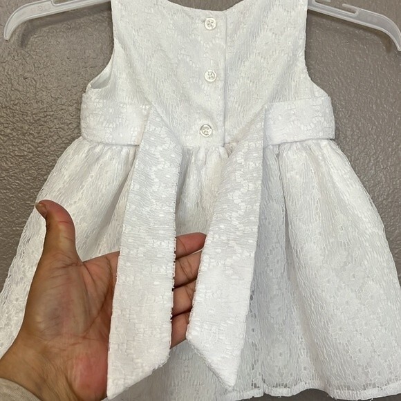 George infant baby girl dress Arctic White and pink size 12mo - Picture 10 of 13